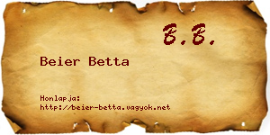 Beier Betta névjegykártya
